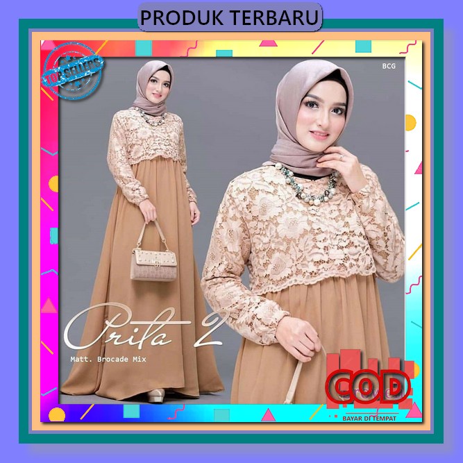 Lussy Dres Gamis Wanita Dewasa Model Terbaru Gamis Ceruty Babydoll Aksen Renda Gamis Pesta Wanita Mu