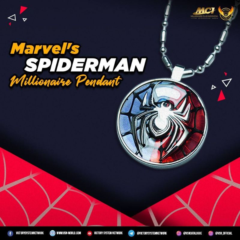 kalung kesehatan mci original/pendant marvel spiderman