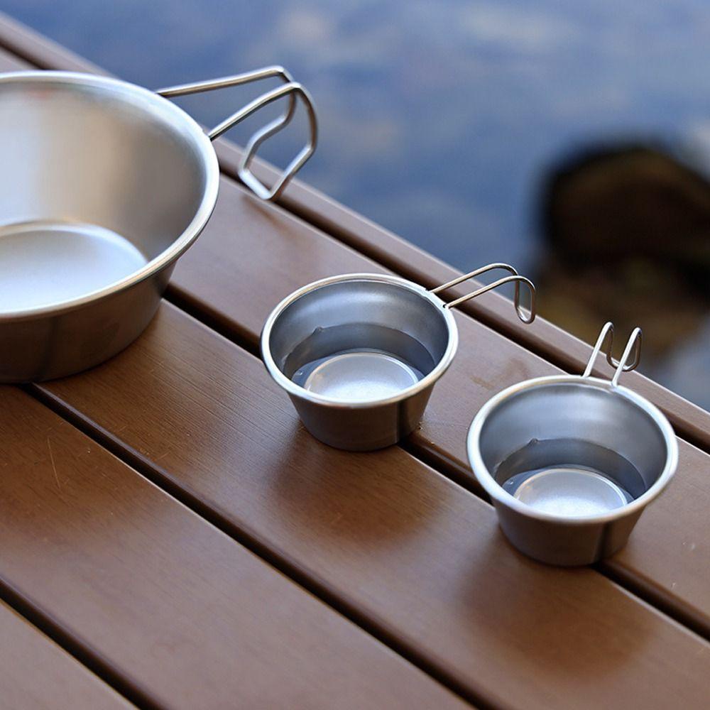 Lanfy Sierra Bowl Pegangan Panjang Ringan Stainless Steel Peralatan Makan Outdoor