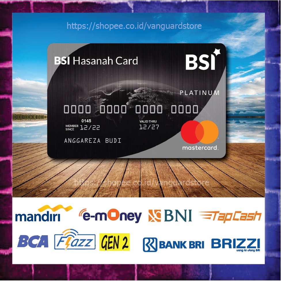 KARTU E MONEY E TOLL KARTU BSI MASTERCARD 2 DEBIT CREDIT EMONEY MANDIRI FLAZZ BCA BNI TAPCASH BRIZZI BRI - 1 SISI