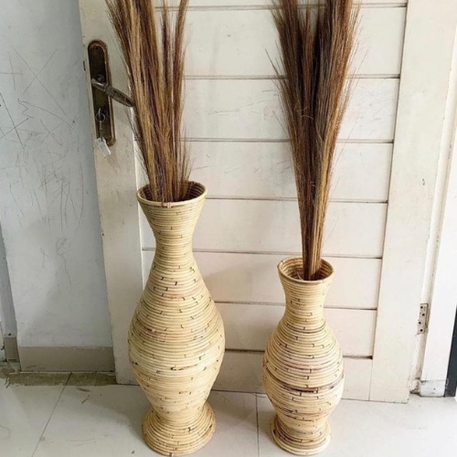 OBRAL - Guci Rotan Vas Rotan Pot Rotan Vas Bunga Rotan Pot Rustik Pot Dekorasi Vas Homedecor Vas Rustik