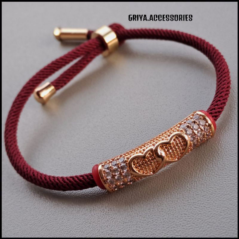Gelang Tali Serut Mix Orbament Warna Emas