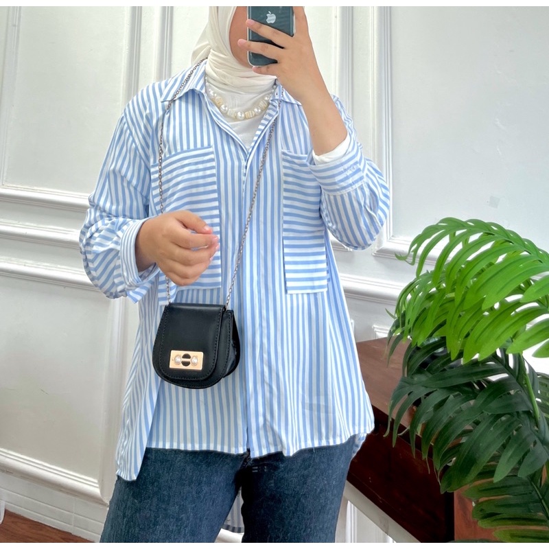 LURIA SHIRT// KEMEJA SALUR RAYON SAKU 2