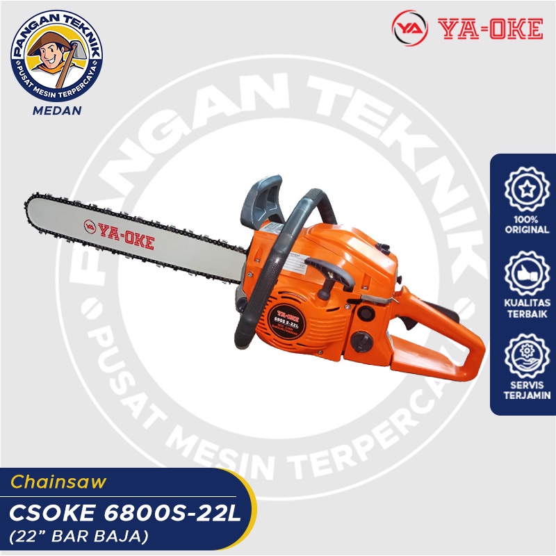 MESIN GERGAJI KAYU YA-OKE | 6800S 22'' LASER TIP BAJA | CHAINSAW