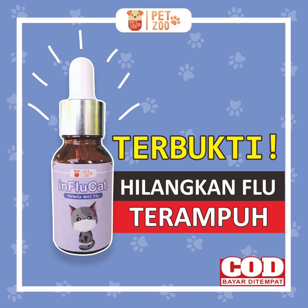 Foto [D21] INFLUCAT Obat Flu Batuk Kucing Demam Pilek Flucat Doxy Cat Coldy Cat Flu Cat Flu Kucing Ampuh