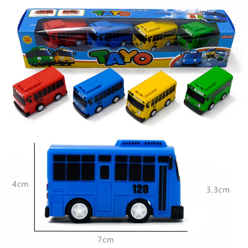 BUS TAYO 4 IN 1 MAINAN ANAK MOBIL KECIL PULL BACK THE LITTLE BUS TAYO