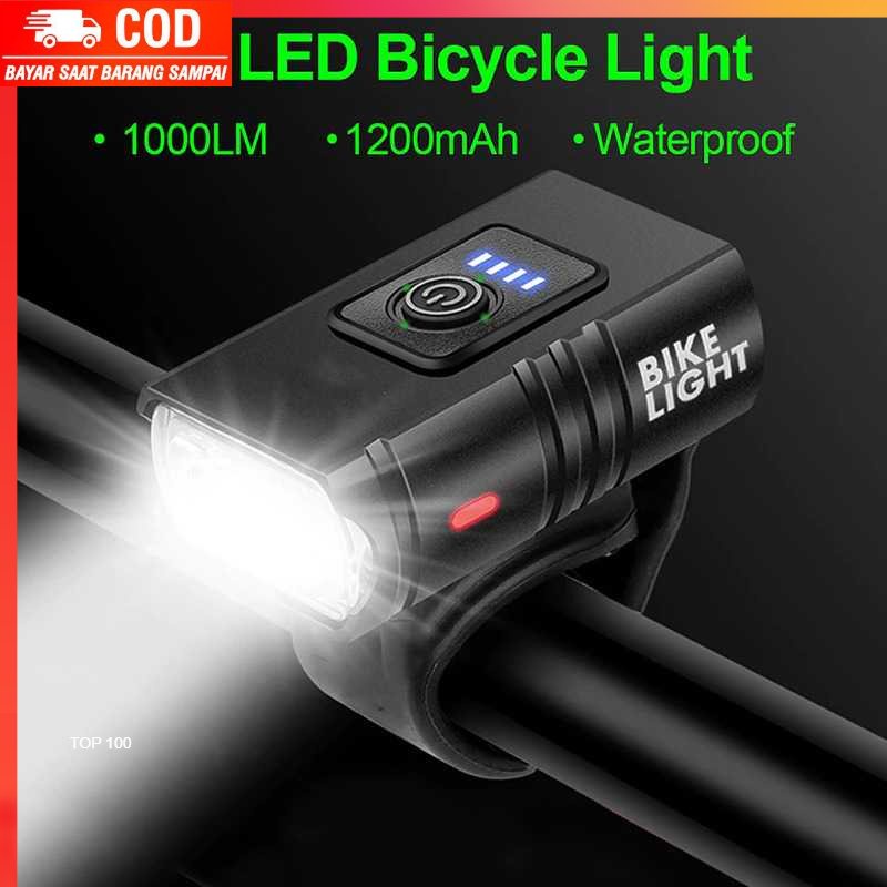 ( 100% BARANG ORI ) BIKEONO Lampu Sepeda LED T6 Bike Light USB Charge 6 Mode 1000lm - BK60