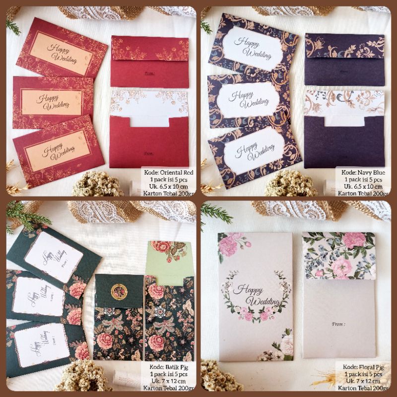 

[ SUPER TEBAL isi 5 pcs uang lipat 2 ] GOSEND/GRAB COD - AMPLOP WEDDING Kondangan Kawinan Nikahan Buwuh amplop uang angpau angpao murah tebal desain elegan aesthetic minimalis