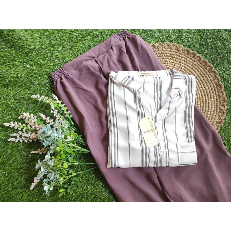 setelan wanita terbaru 2023/oneset botega cringkle/outfit terbaru/korean style/fashion modern/one set kekinian/baju jalan jalan/set crincle airflow/ootd fashion/setcelana panjang-Taro