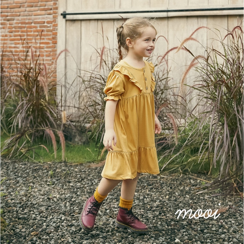 Mooi Naomi Dress 1-5 Tahun Dress Ruffle Bordir Fashion Anak Perempuan CBKS