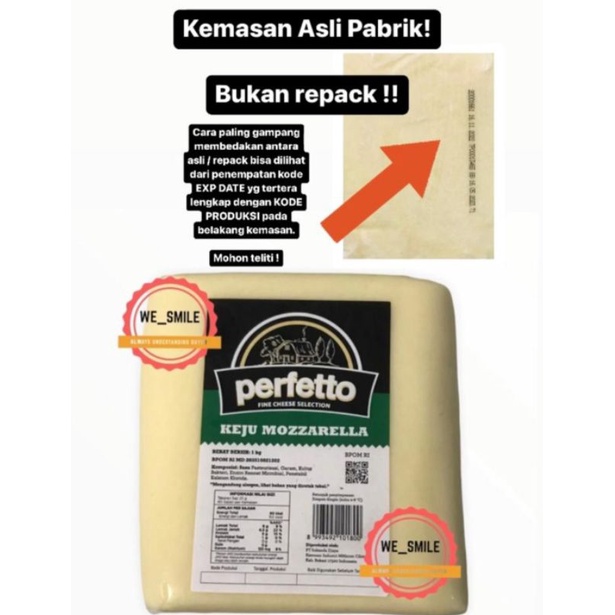 Perfetto / Anchor Keju Mozzarella 1kg ED Desember 2023