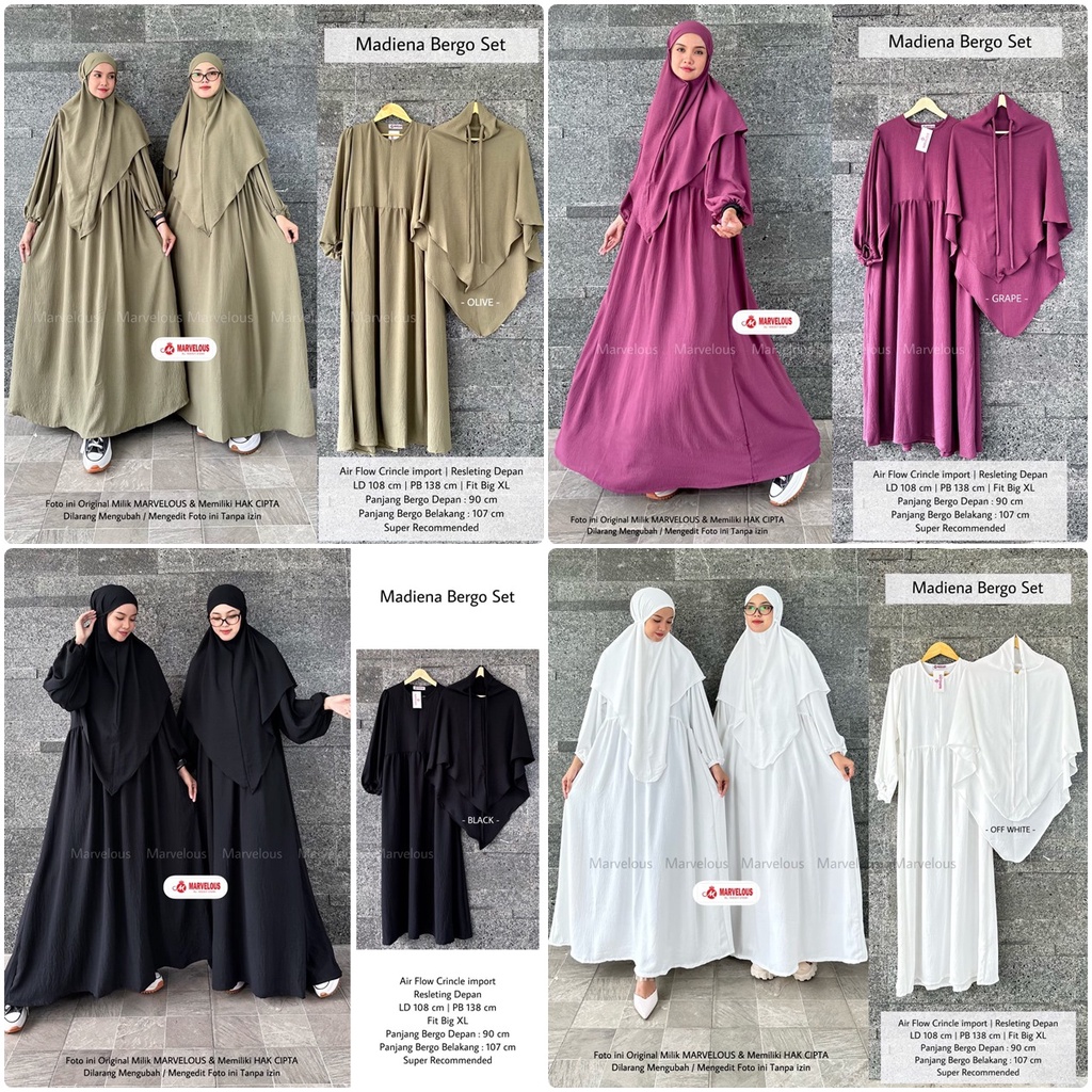 MADIENA BERGO SET / 5.7 / BAHAN AIRFLOW PREMIUM / LD 108 CM / PB 138 CM / ALLSIZE JUMBO / FIT TO XXL / MARVELOUS