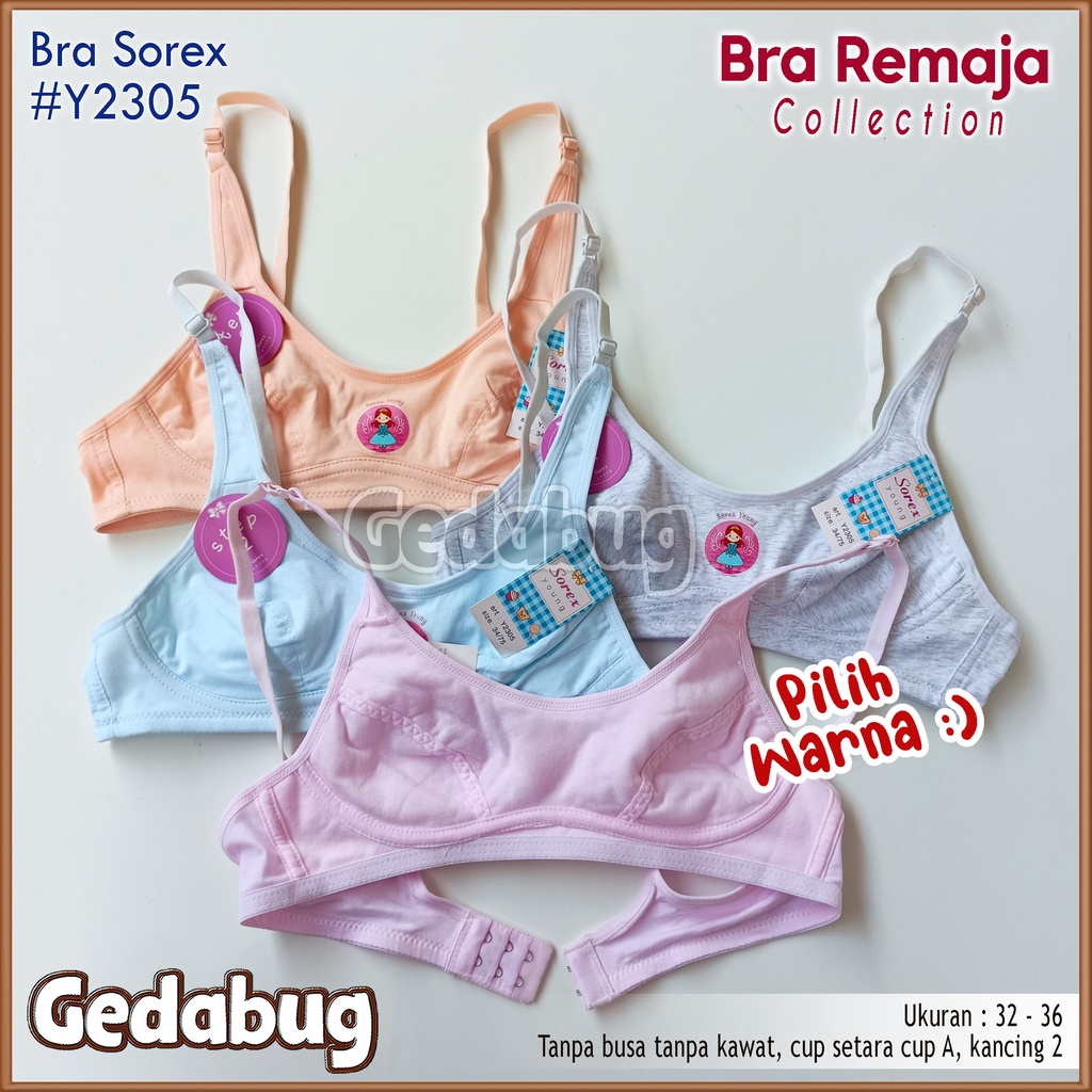 MiniBra Sorex Y2305 / Y 2305 | Bra Sorex Young Remaja Abg Step 2 tanpa busa tanpa kawat kait 2 | Gedabug