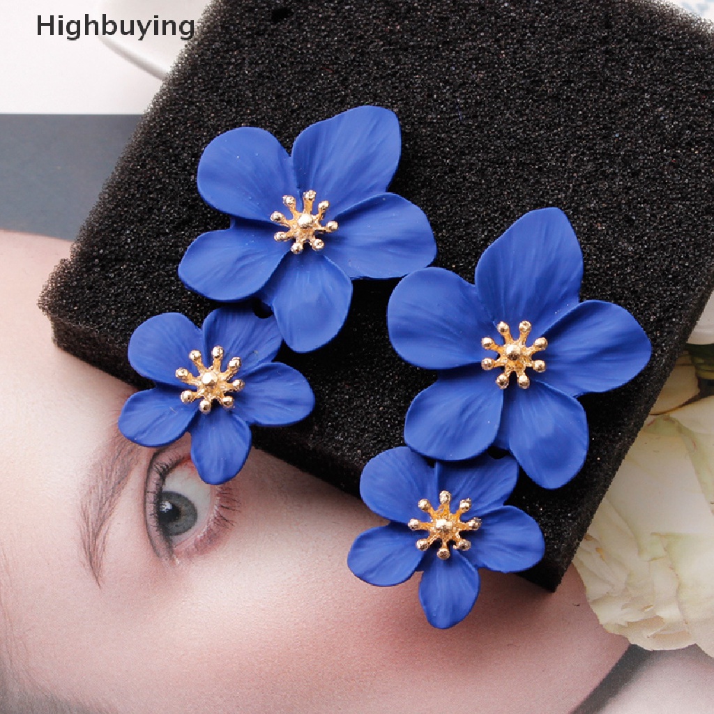 Hbid Vintage Double Flower Drop Earrings Pernikahan Menjuntai Bohemian Pesta Perhiasan Hadiah Glory