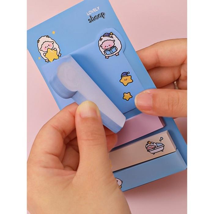 

Qianxi1128 4pcs / Set Sticky Note / Post-It Motif Kartun Hewan Lucu