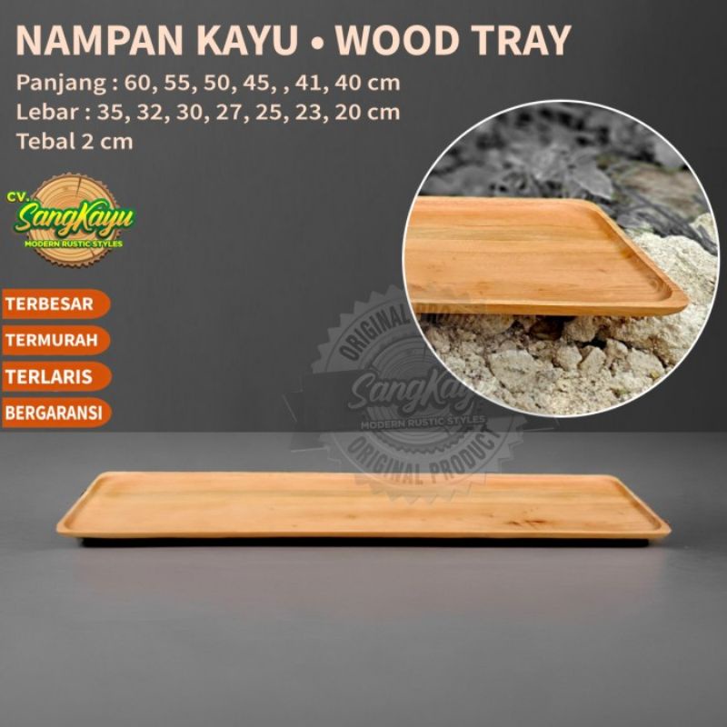 Wood tray nampan kayu besar nampan saji kayu baki kayu serving tray