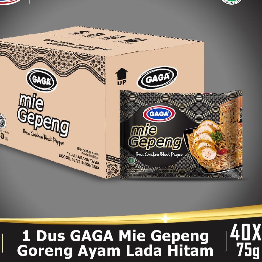 

Sale [KI3] GAGA Mie Gepeng Goreng Lada Hitam 75g (1 dus = 40 pcs Harga Grosir)