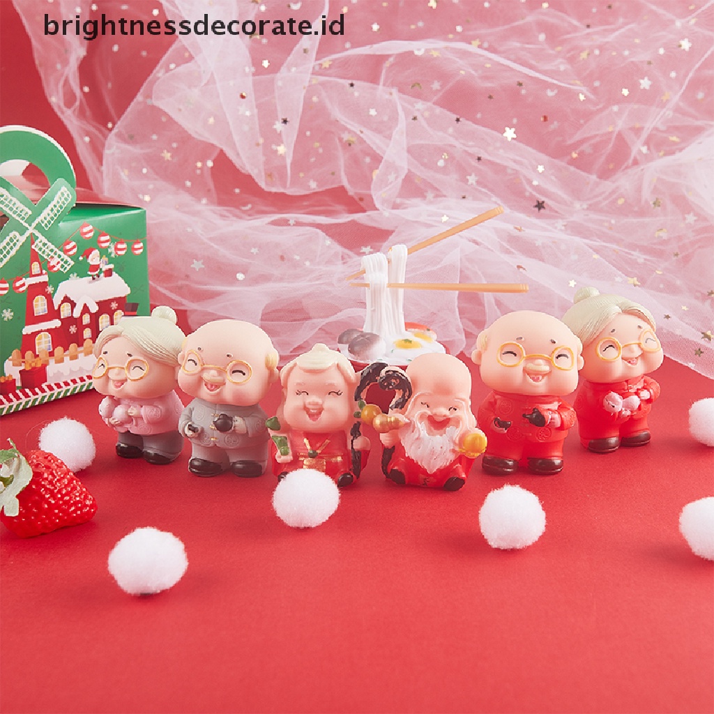 [Birth] 1pasang Lucu Panjang Umur Kakek Nenek Dekorasi Kue Pesta Cake Topper Ornaments [ID]