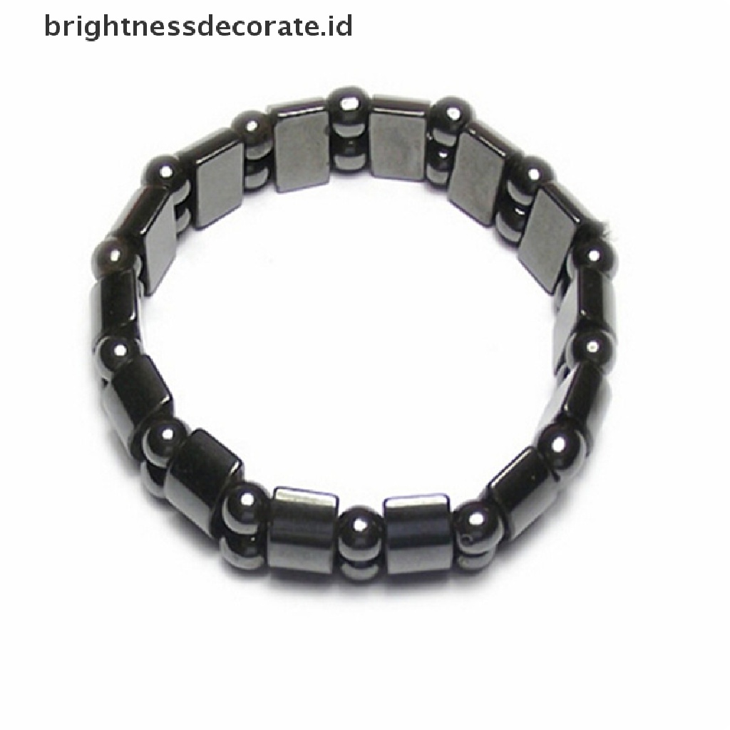 [Birth] New Weight Loss Round Black Stone Bracelet Perawatan Kesehatan Gelang Terapi Magnet [ID]