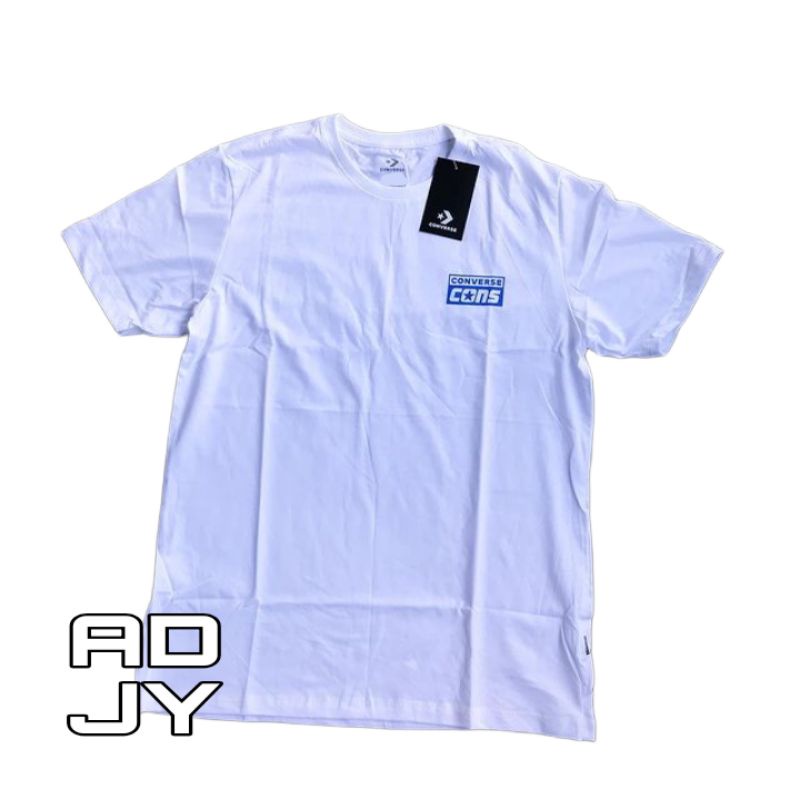 KAOS T-SHIRT CONVERSE CONS WHITE & BLACK PREMIUM | BAJU JUMBO BIG SIZE PRIA WANITA