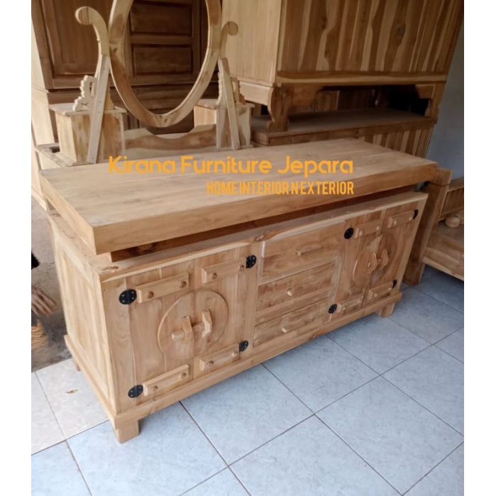 Bufet koboy mentah jati/bufetminimalis/bufetmurah/kabinetmurah/kabinetjati