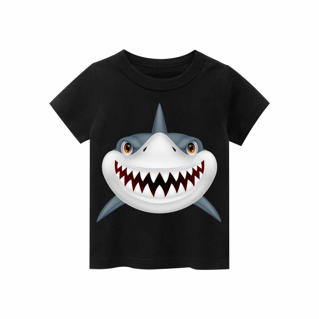 Kaos Anak laki-laki &amp; perempuan motif Shark | kaos combed 30s printing | Kaos Distro anak