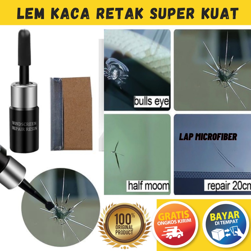 Lem Kaca Retak Mobil Cairan Perekat Kaca Pecah Windshield Repair Kit Penambal Sealant kaca Import