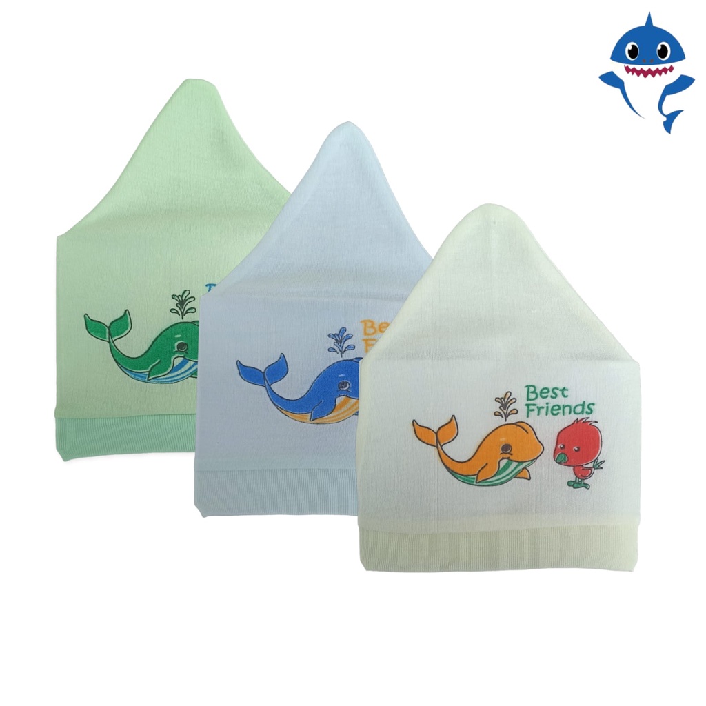 Topi Bayi / Topi Anak Motif Baby Shark Katun Lembut