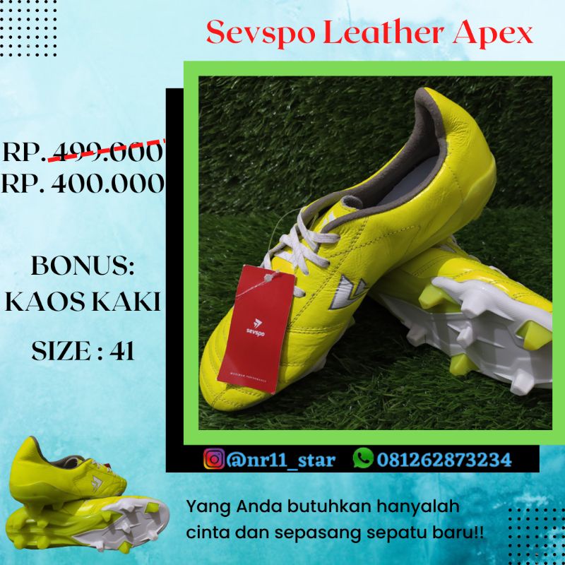 Sepatu Bola Sevspo Kempo Volt Leather Kulit Bonus deker atau kaos kaki