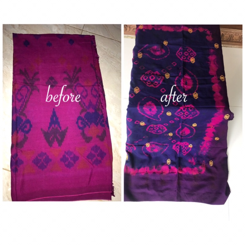 Jasa Lasem Kamen/Jumput Keong (Warna Dasar kamen PINK)