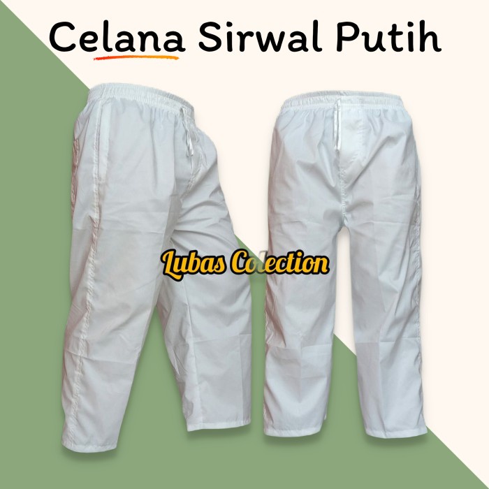 Celana Pria Polos Pria Sunnah Warna Putih Putih M E3P2 Sirwal halus kantor dewasa muslim grosir mode
