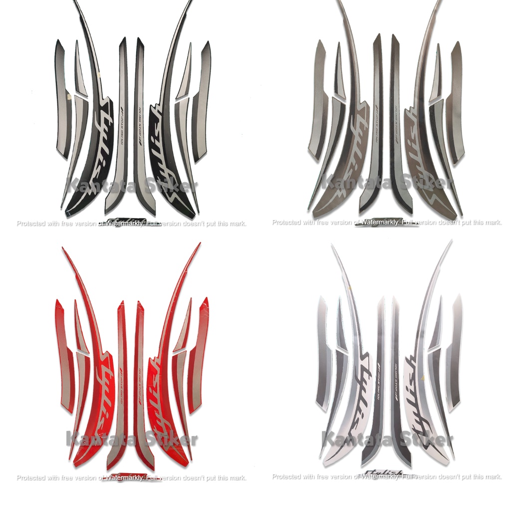 Stiker Striping Lis Body Motor Scoopy Stylish 2019 Full Set