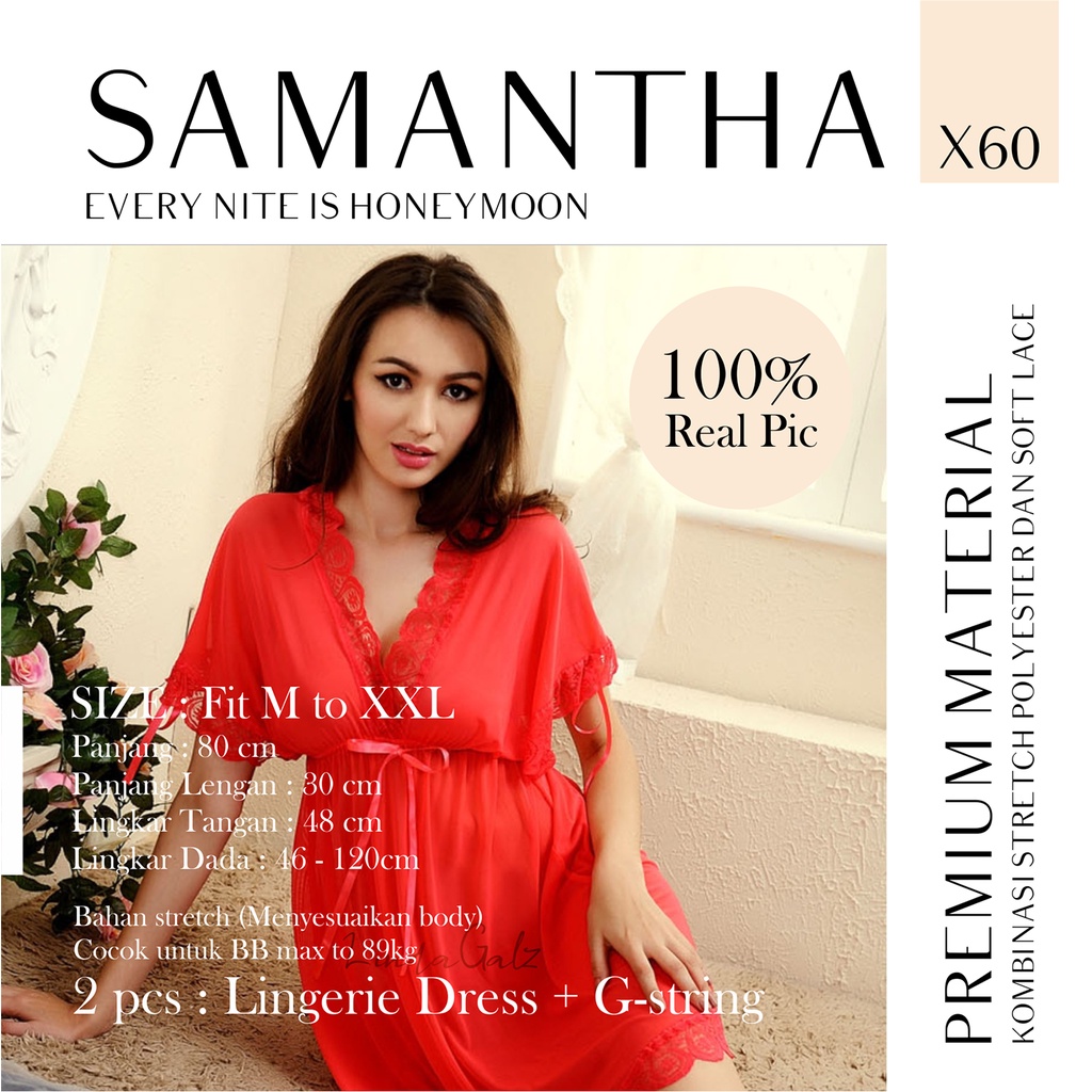 LindaGalz - Pakaian Tidur Wanita Dewasa / Lingerie Big Size Jumbo Premium X60A-1