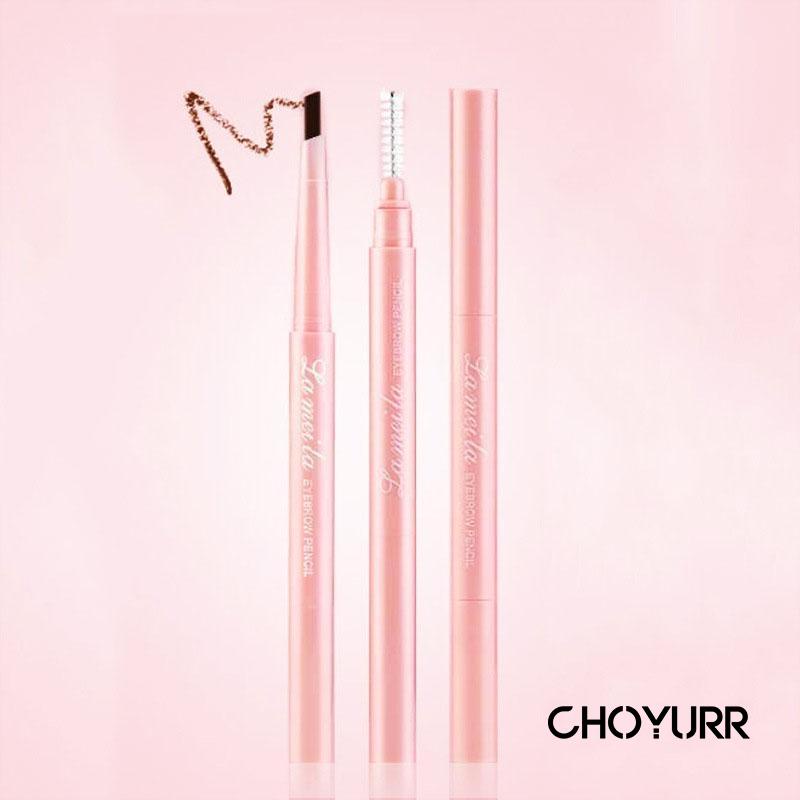 【COD】Pensil Alis Eyebrow 2 in 1 Kepala Ganda Sakura Pink Waterproof Dan Long Lasting  Eyebrow Pencil Tahan Air Original Import-CH