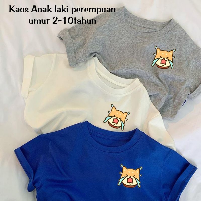 Kaos Anak Umur 2 Sampai 10 Tahun Baju Kaos Distro Anak Unisex Gambar Baby Doggy Cry Baju Anak Laki Laki &amp; Perempuan