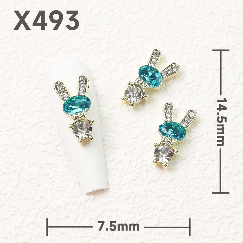 Mxbeauty Rabbits Nail Rhinestones Cute Nail Charms Alloy Rabbits Korea 3D Nail Art Drills