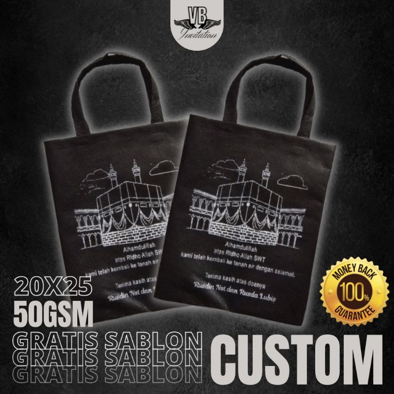 

TAS JINJING BINGKISAN OLEH OLEH HAJI UMROH BISA REQUEST SABLON DAN NAMA TERMURAH 50GSM F20X25