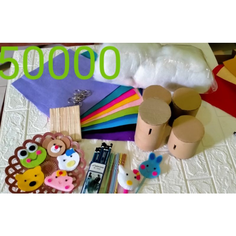 paket belajar kreasi flanel/DIY kain flanel/prakarya sekolah