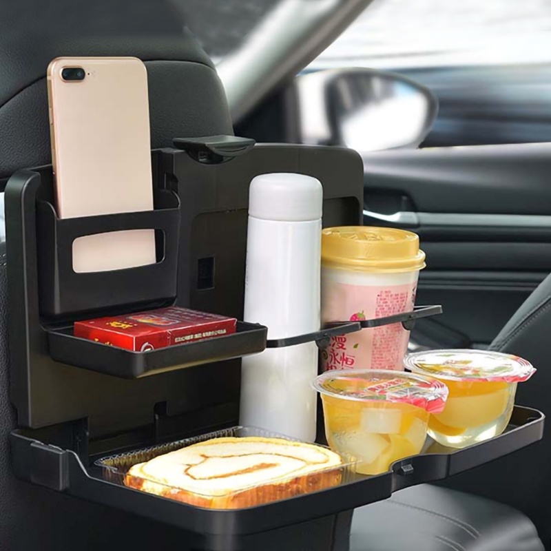 Tempat Gelas Mobil Lipat/Auto Seat Back Desk Meja Makan Tempat Minuman Bracket Universal Tempat Tray Makanan Botol Cars Storage Box