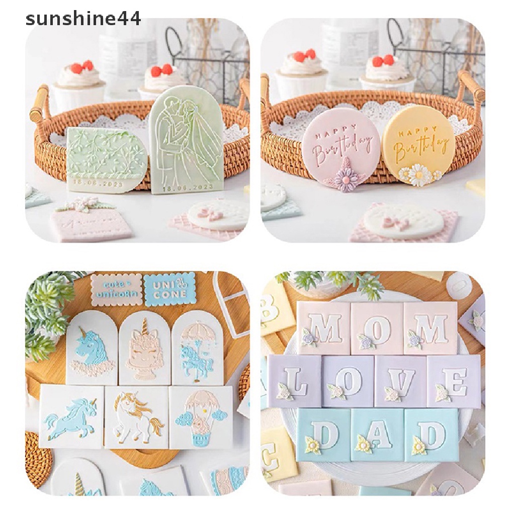 Sunshine Bentuk Geometris Cetakan Biskuit Fondant Pastry Cutter Alat Baking Cookies Mold.