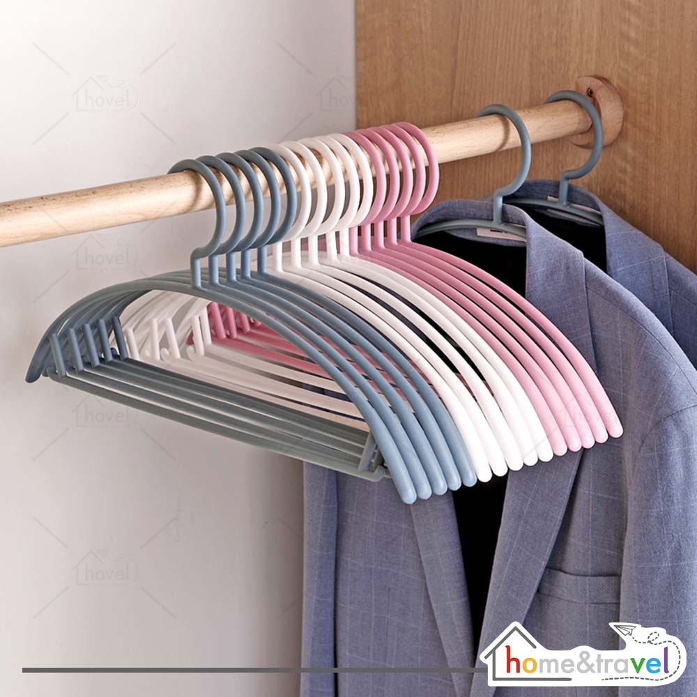 HOVELSHOP Hanger Baju Plastik Anti Slip Gantungan Pakaian Display Butik Distro