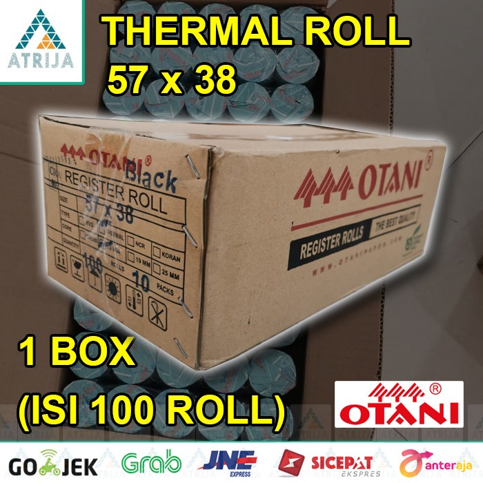 

1 BOX (100) Kertas Struk Thermal Paper Roll OTANI Black 57x38