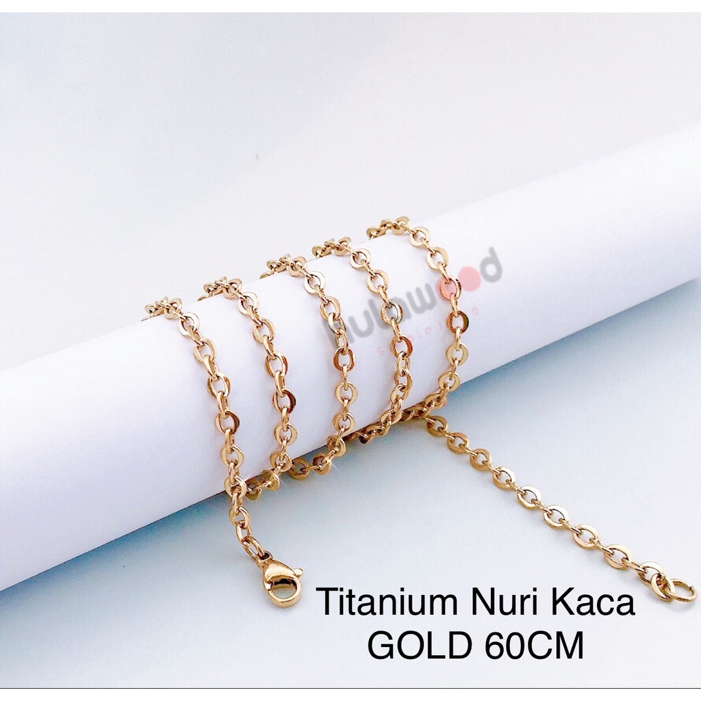 Kalung Rantai MCI Titanium Stainless Premium Chain NURI KACA Anti Karat Pria Wanita