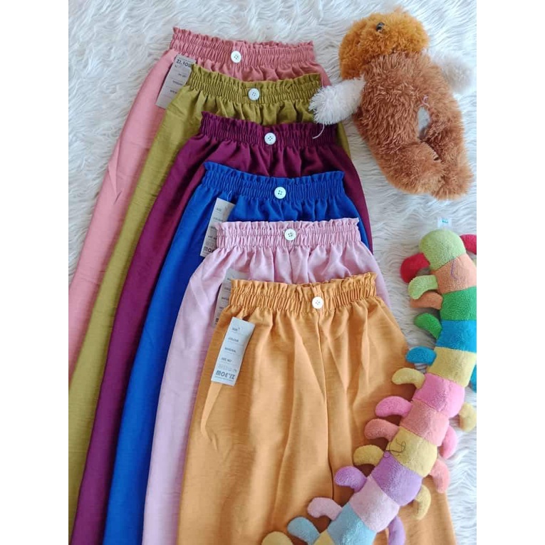 Kulot Crinkle Kancing Anak Perempuan Usia 4-10 Tahun / Celana Crinkle Anak / Kulot Anak Perempuan / Celana Anak Perempuan