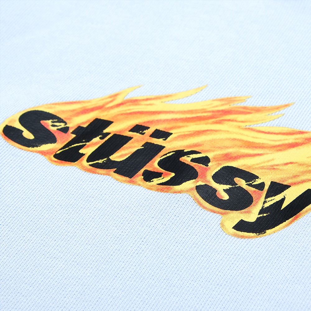 Stussy Flames Hoodie Light Blue