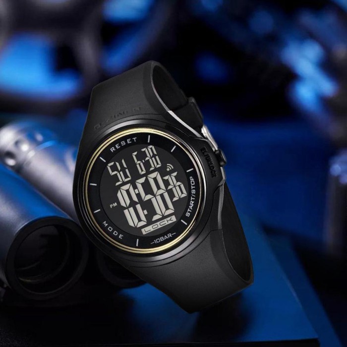 JAM TANGAN PRIA ORIGINAL DZINER 8281 DIGITAL FREE BOX DAN PAPERBAG - Hitam HIJAU