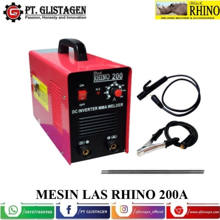 Mesin Las Listrik 200 A Travo Trafo Las Inverter Rhino Mma 200A 900W