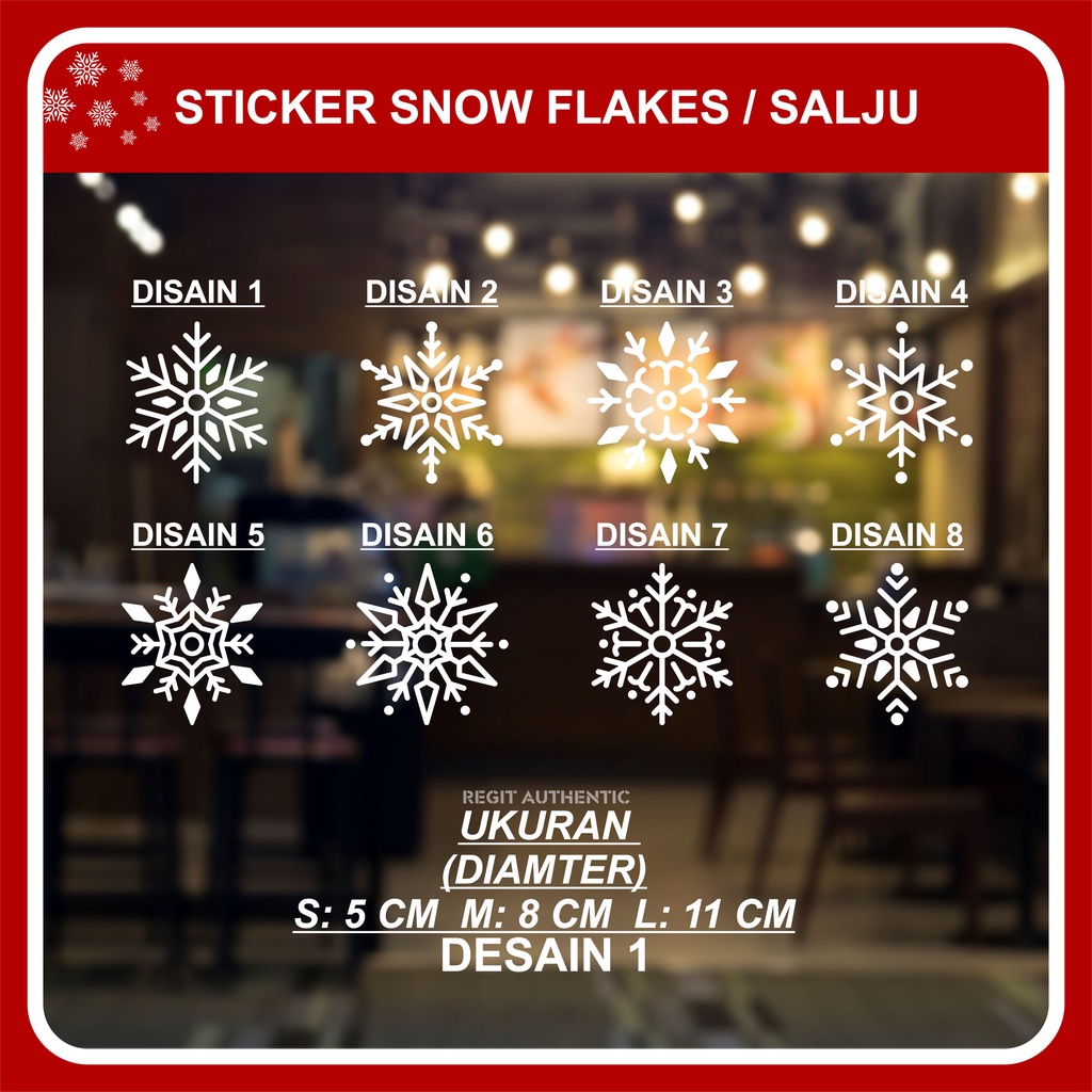 CUTTING STICKER CUSTOM / STIKER SALJU STICKER SNOWFLAKES / STICKER CHRISTMAS NATAL KACA DINDING / DE