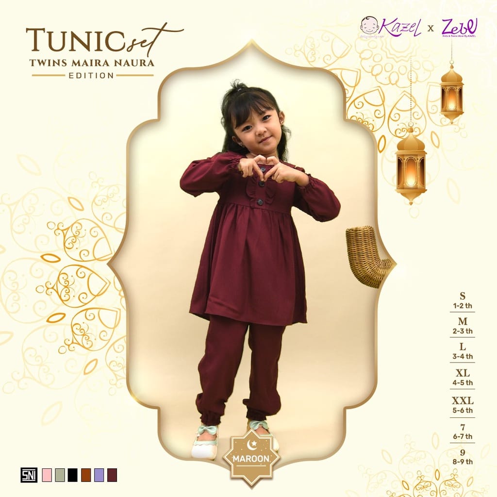 Kazel Zebe Tunic Set 1-9 th Twins Maira Naura - WARNA RANDOM