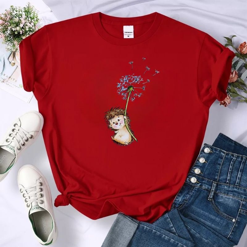 Kaos Wanita Baju Oblong Cewek Atasan Dewasa Tshirt Lengan Pendek Oversize Bunga Fashion Cod